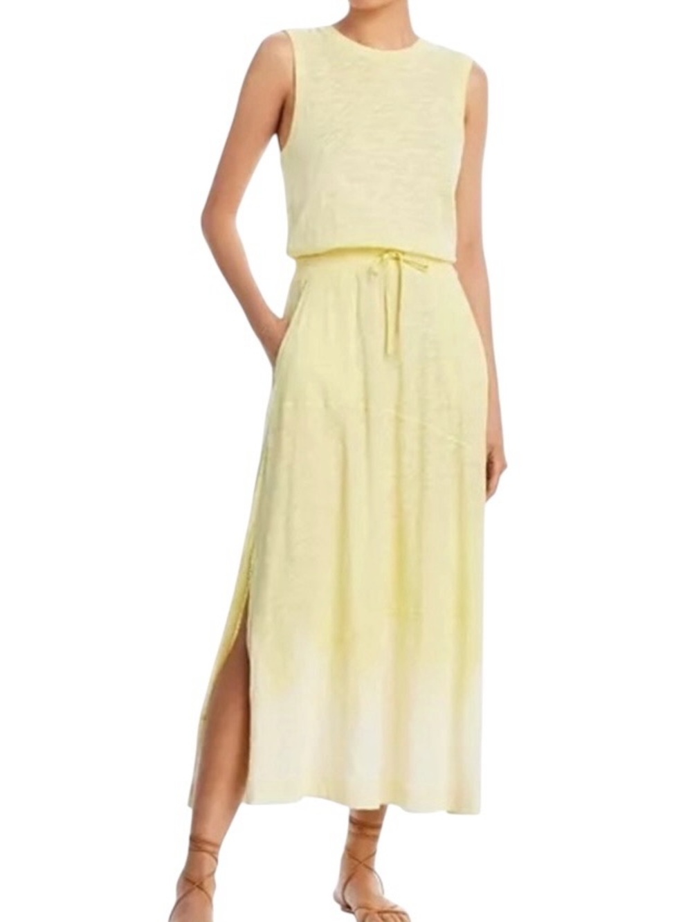 ATM Anthony Thomas Melillo Yellow Ombre Cotton Maxi Dress Size XS